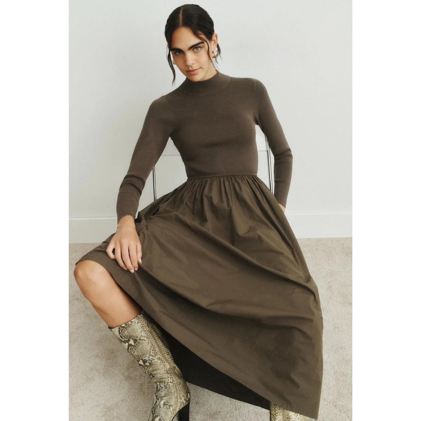 Marie Oliver Green Multimedia Barrett Dress Women Size Xs — image 3 of 8